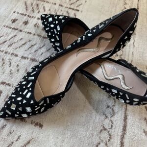 Nina Black Heels with Silver Accents